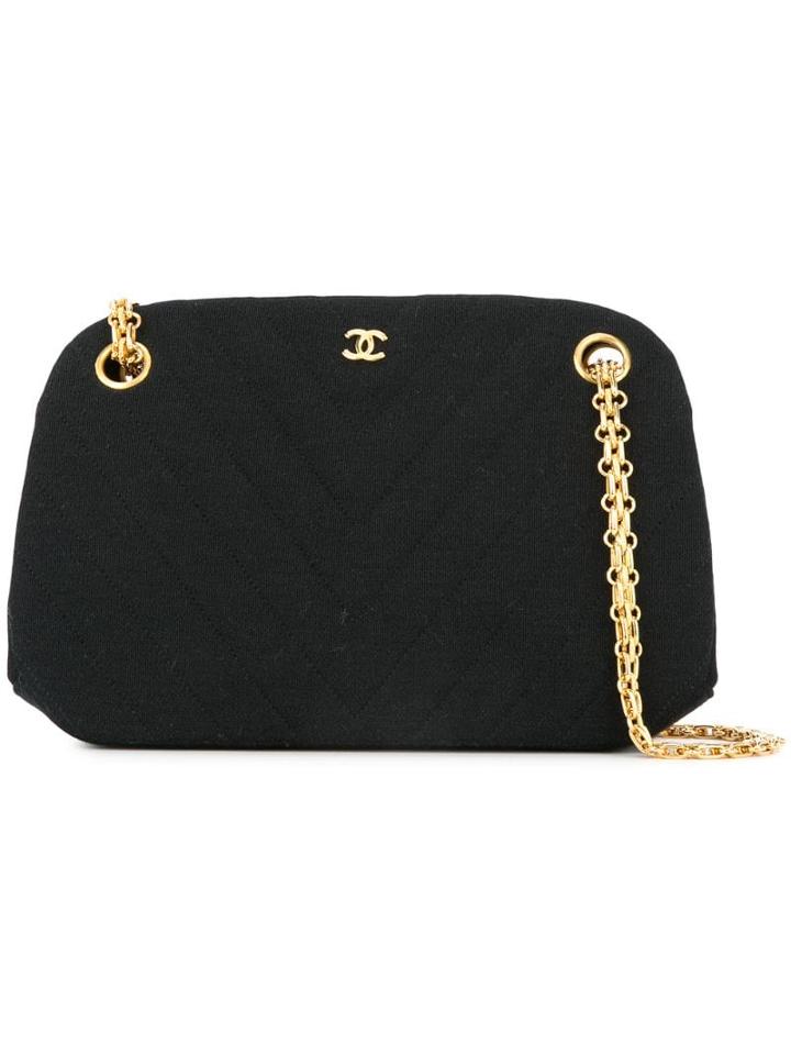 Chanel Pre-owned V-stitch Cc Chain Bag - Black