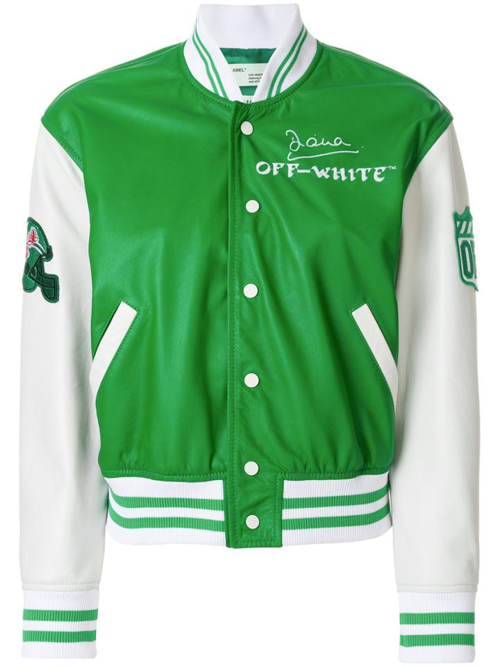 Off-white Varsity Bomber Jacket - Green