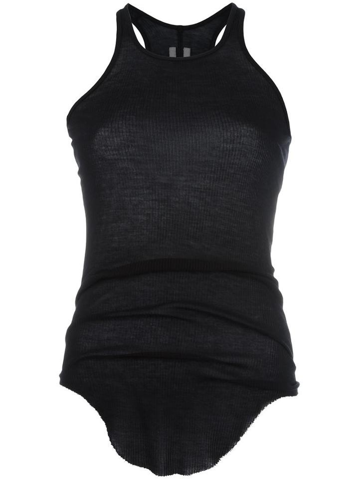 Rick Owens Curved Hem Tank Top, Women's, Size: 44, Black, Silk/viscose