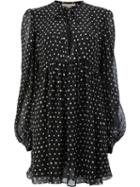 Saint Laurent - Polka Dot Neck Tie Dress - Women - Silk - 40, Black, Silk