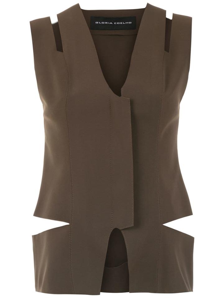 Gloria Coelho Cut Out Vest - Brown