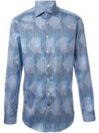 Etro Abstract Print Shirt, Men's, Size: 38, Blue, Cotton