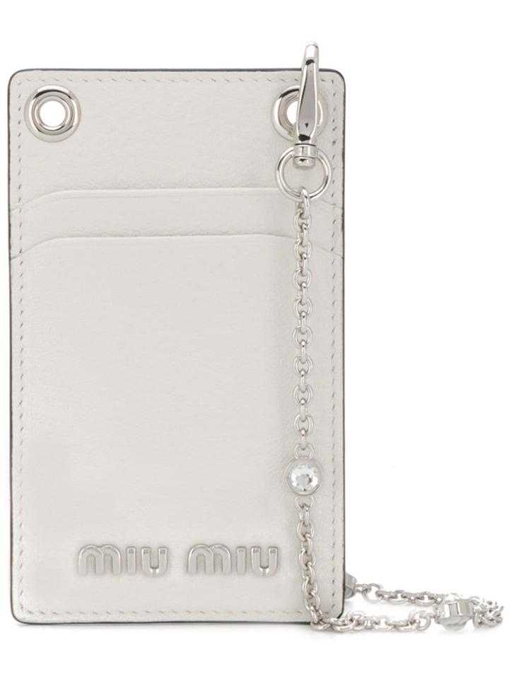 Miu Miu Madras Mini Shoulder Wallet - White