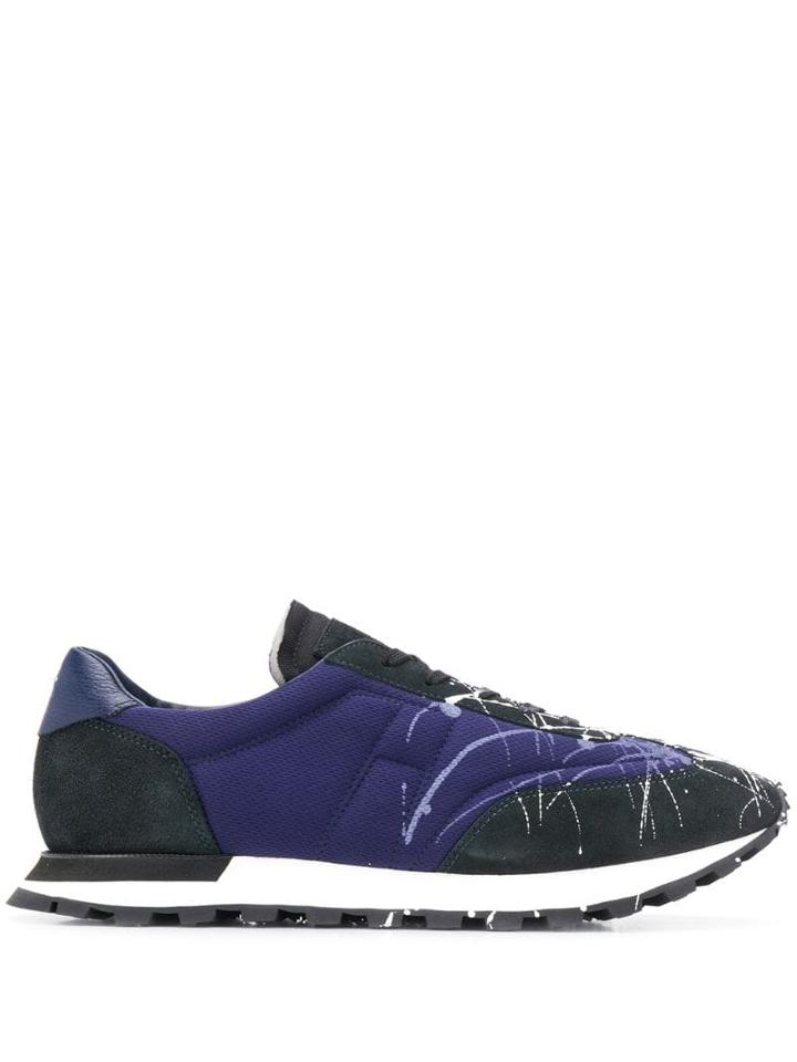 Maison Margiela Paint Splatter Effect Sneakers - Blue