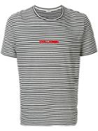 Saint Laurent Striped Logo T-shirt - Black