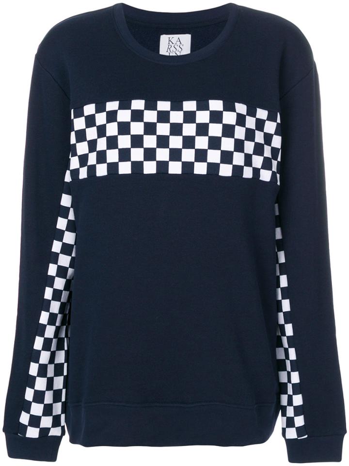 Zoe Karssen Checked Sweatshirt - Blue