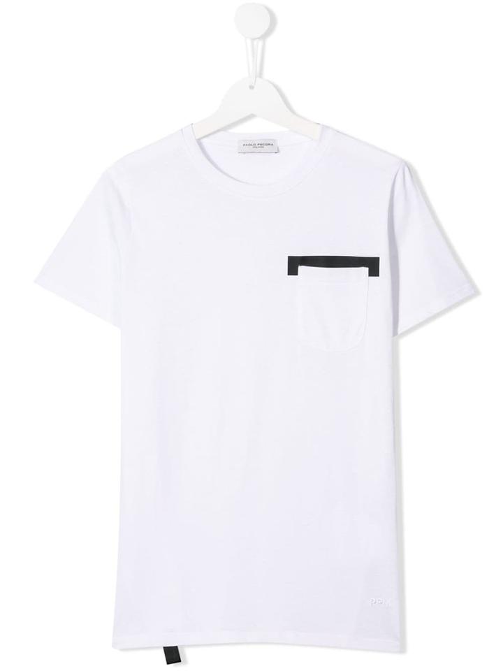 Paolo Pecora Kids Chest Tape T-shirt - White