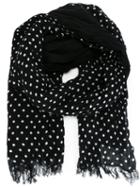 Yohji Yamamoto Dotted Print Scarf, Men's, Blue, Wool/silk