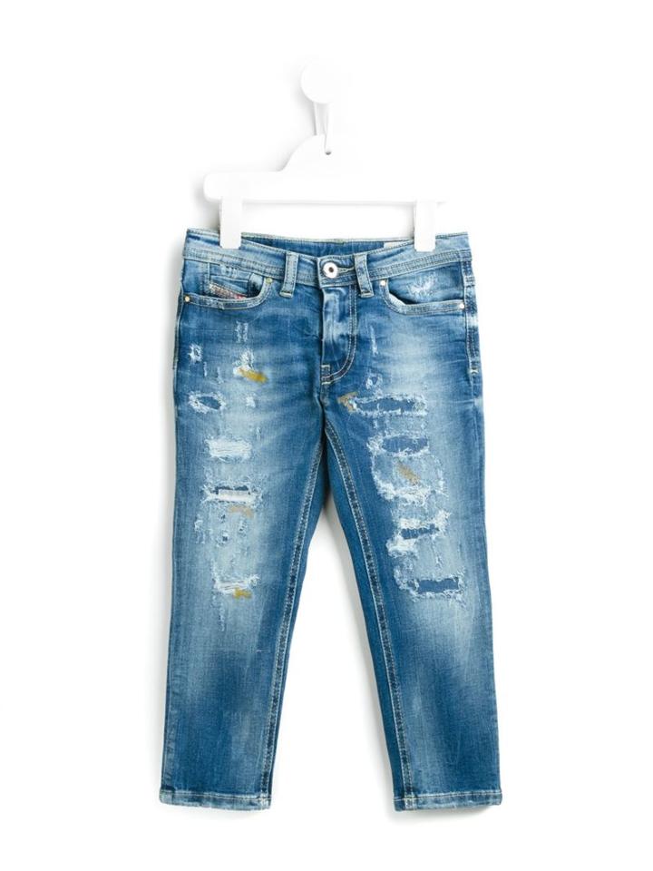 Diesel Kids Distressed Jeans, Toddler Boy's, Size: 5 Yrs, Blue
