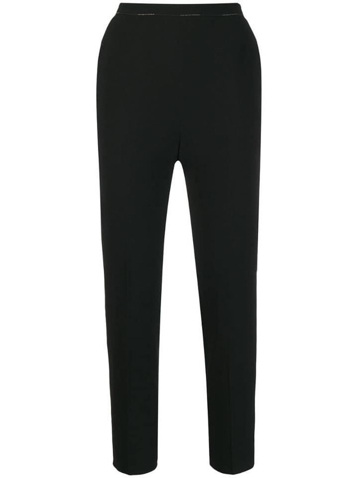 Elisabetta Franchi Slim Fit Cropped Trousers - Black