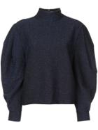 Patbo Lurex Super Sleeve Sweater - Blue