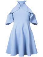 Likely Cold Shoulder Ruffle Dress - Blue