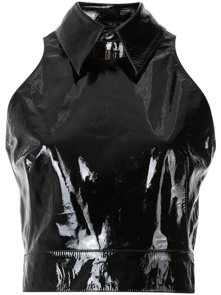 Olympiah Patent Leather Top - Black