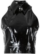 Olympiah Patent Leather Top - Black