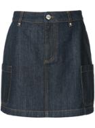 Alexa Chung Patch Pocket Denim Mini Skirt - Blue