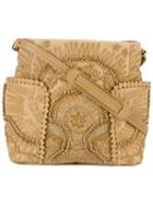 Jamin Puech - Leather-appliquéd Shoulder Bag - Women - Cotton/leather/pvc - One Size, Nude/neutrals, Cotton/leather/pvc