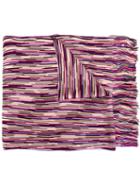 Missoni Textured 'sciarpa' Fringed Scarf, Women's, Purple, Viscose