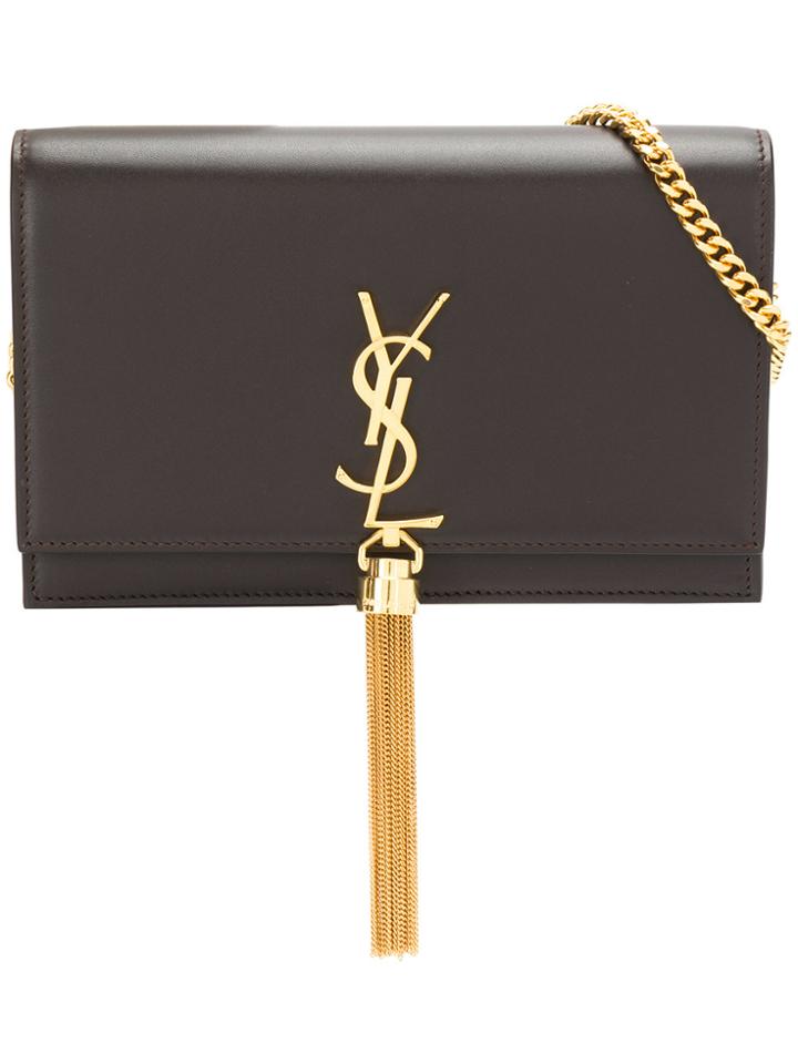 Saint Laurent Kate Chain Tassel Shoulder Bag - Brown