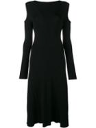 Barbara Casasola Ribbed Cold Shoulder Dress, Women's, Size: 40, Black, Viscose/polyester