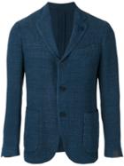 Lardini Single Breasted Blazer, Men's, Size: 50, Blue, Cotton/linen/flax/polyester