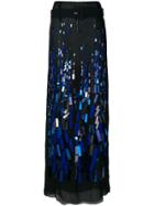 Prada Embellished Long Skirt - Blue