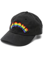 Re/done Rainbow Embroidered Cap - Black