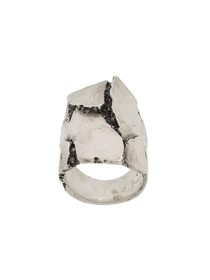 Tobias Wistisen Distressed Crystal Ring - Metallic