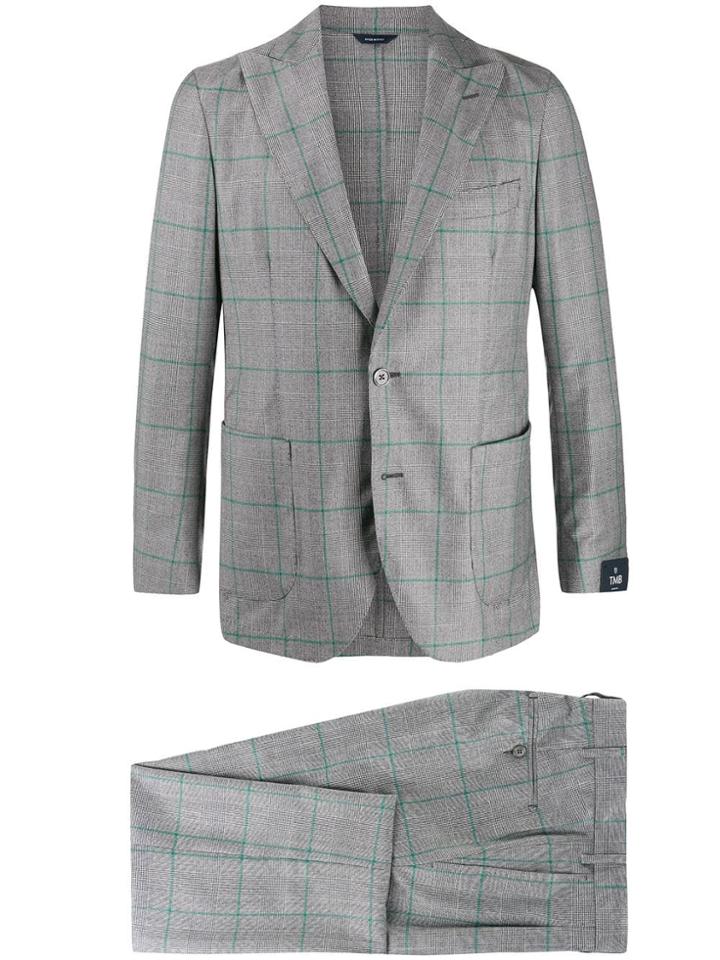 Tombolini Fitted Single-breasted Suit - Grey