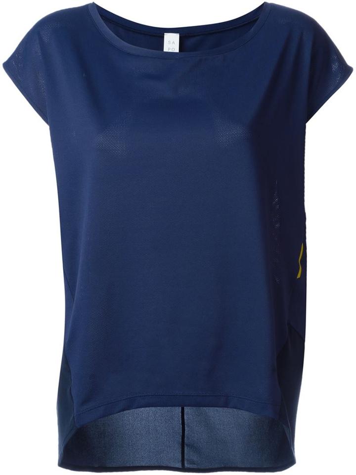 Sàpopa Cap Sleeve T-shirt, Women's, Size: Medium, Blue, Polyester/polyamide/spandex/elastane