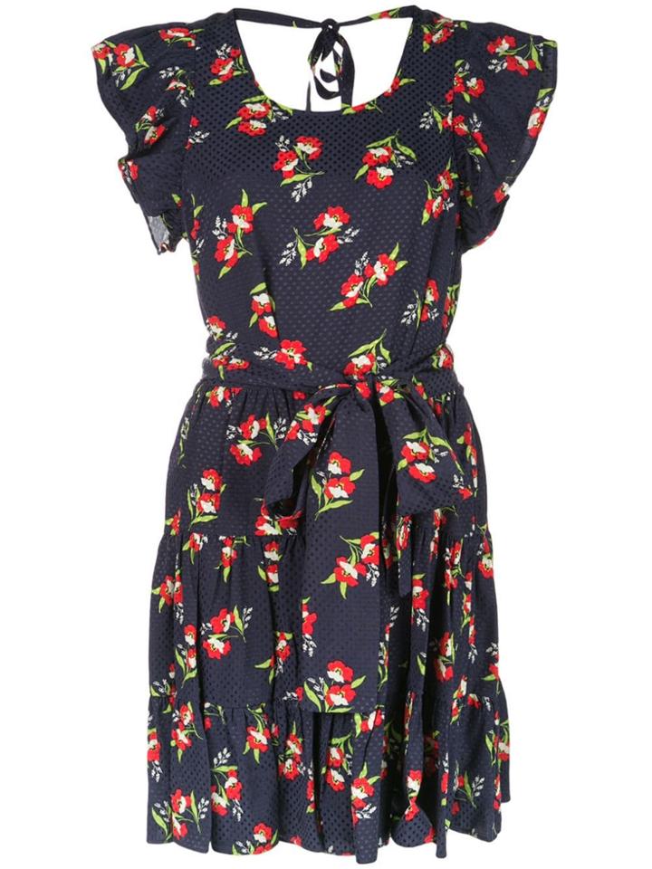 Jill Jill Stuart Floral Print Ruffle Dress - Blue