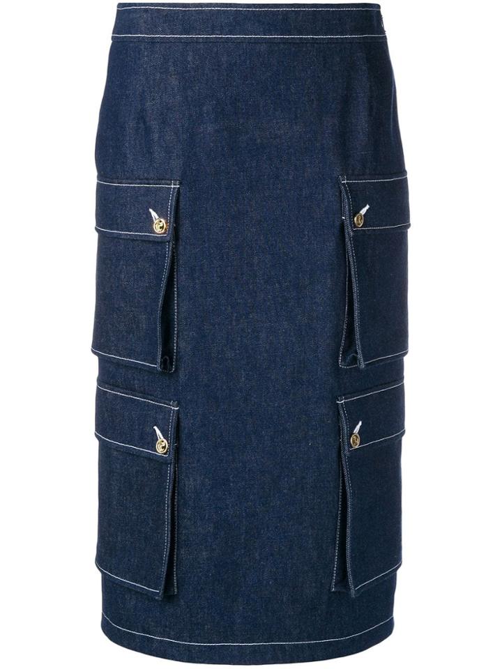 Thom Browne Navy Hunting Cardigan Skirt - Blue