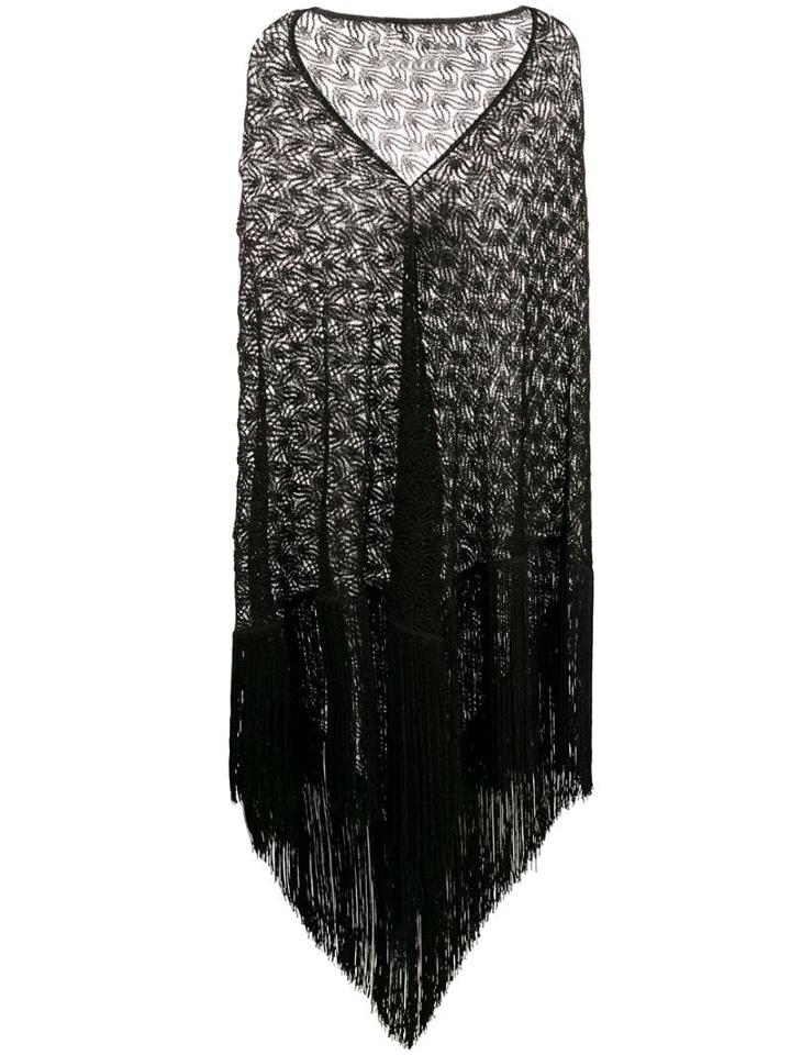 Missoni Sheer Fringed Scarf - Black