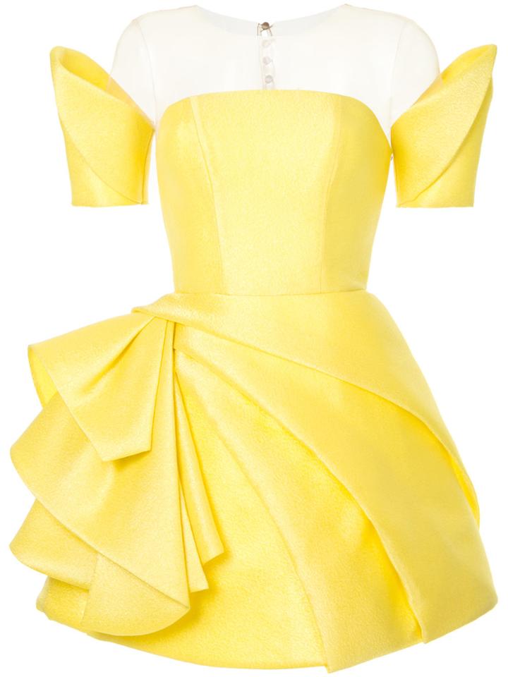 Isabel Sanchis Geometric Fitted Dress - Yellow & Orange