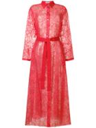 Mantu Belted Shirt Dress - Pink & Purple