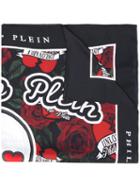 Philipp Plein - Floral Embroidered Scarf - Women - Silk - One Size, Black, Silk