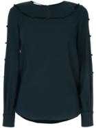 Oscar De La Renta Cut Out Detail Blouse - Blue