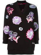 Kenzo 'dandelion' Embroidered Sweatshirt, Women's, Size: Small, Black, Cotton