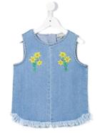 Stella Mccartney Kids Floral Embroidered Top, Girl's, Size: 10 Yrs, Blue