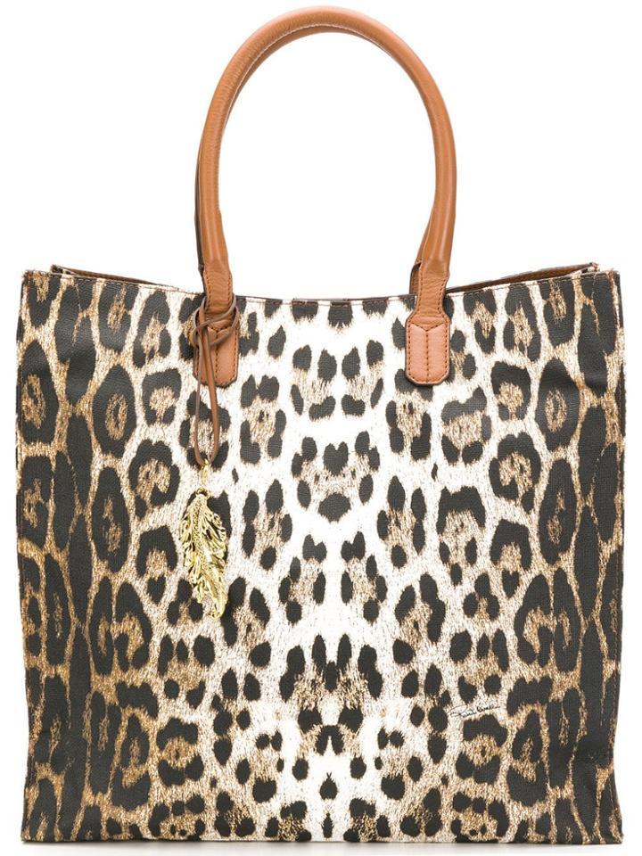 Roberto Cavalli Leopard Shopper Bag - Brown
