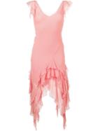 Christian Dior Vintage Frill Bias Cut Dress, Women's, Size: 36, Pink/purple