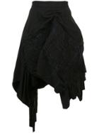 Yohji Yamamoto Gathered Asymmetric Skirt - Black