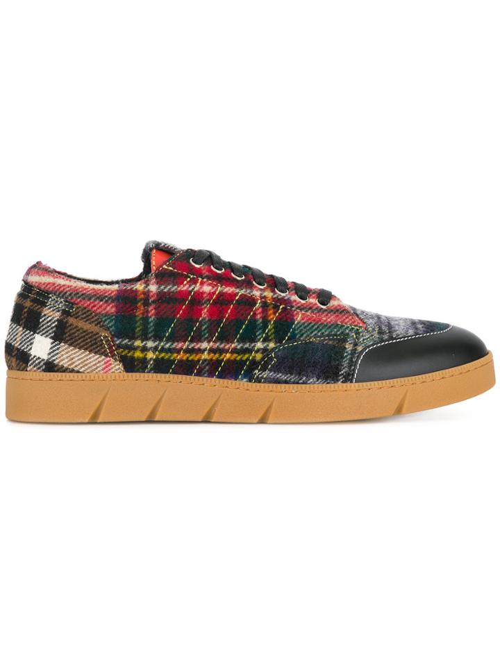 Loewe Tartan Sneakers - Red