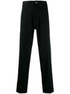 Roberto Cavalli Contrast Band Straight-cut Trousers - Black