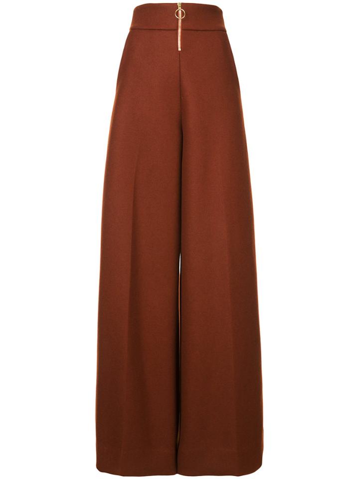Christian Siriano Zipped Palazzo Pants - Yellow & Orange