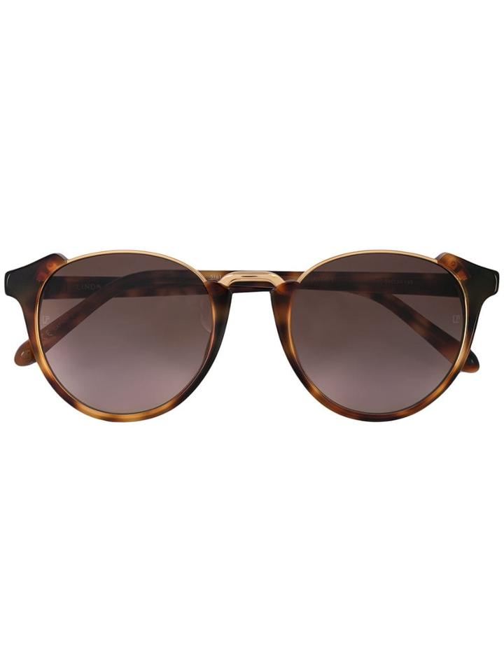 Linda Farrow Horn Rimmed Sunglasses - Brown