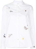 Chinti & Parker Embroidered Fitted Shirt - White