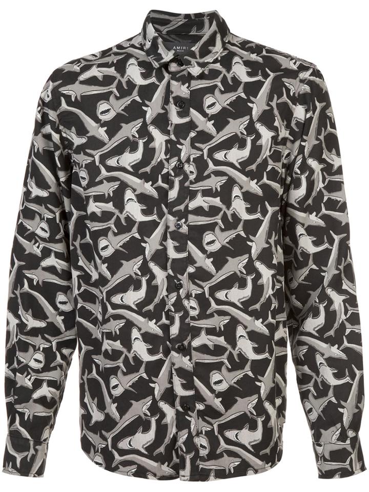 Amiri Shark Print Shirt - Black