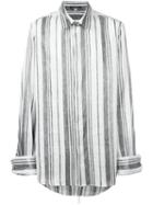 Ann Demeulemeester Silver-tone Stripes Shirt, Men's, Size: Medium, White, Ramie/polyester