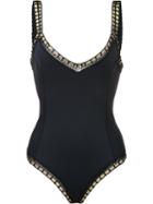 Kiini Cha Cha One-piece Swimsuit, Size: Medium, Black, Nylon/polyester/spandex/elastane