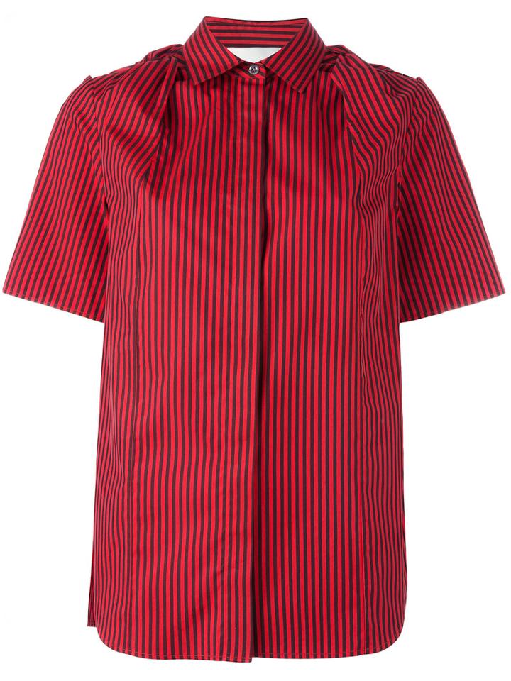 3.1 Phillip Lim Pinstriped Shirt, Women's, Size: 4, Black, Silk/cotton